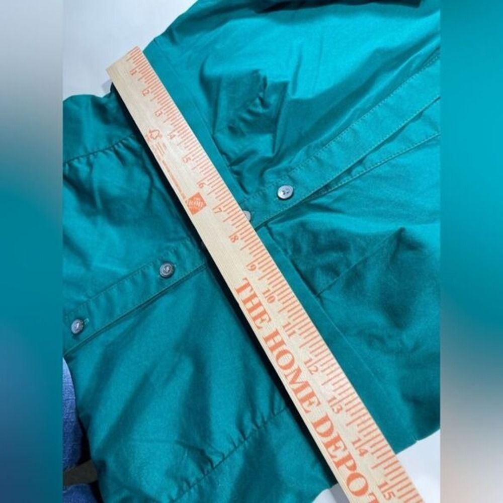 y2k Express Design Studio Shirt Dress W/4 Teal Green 3/4 Sleeve Knee Ln - Picture 11 of 14